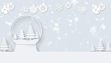 圣诞节雪人祝福简洁开场视频视频的预览图